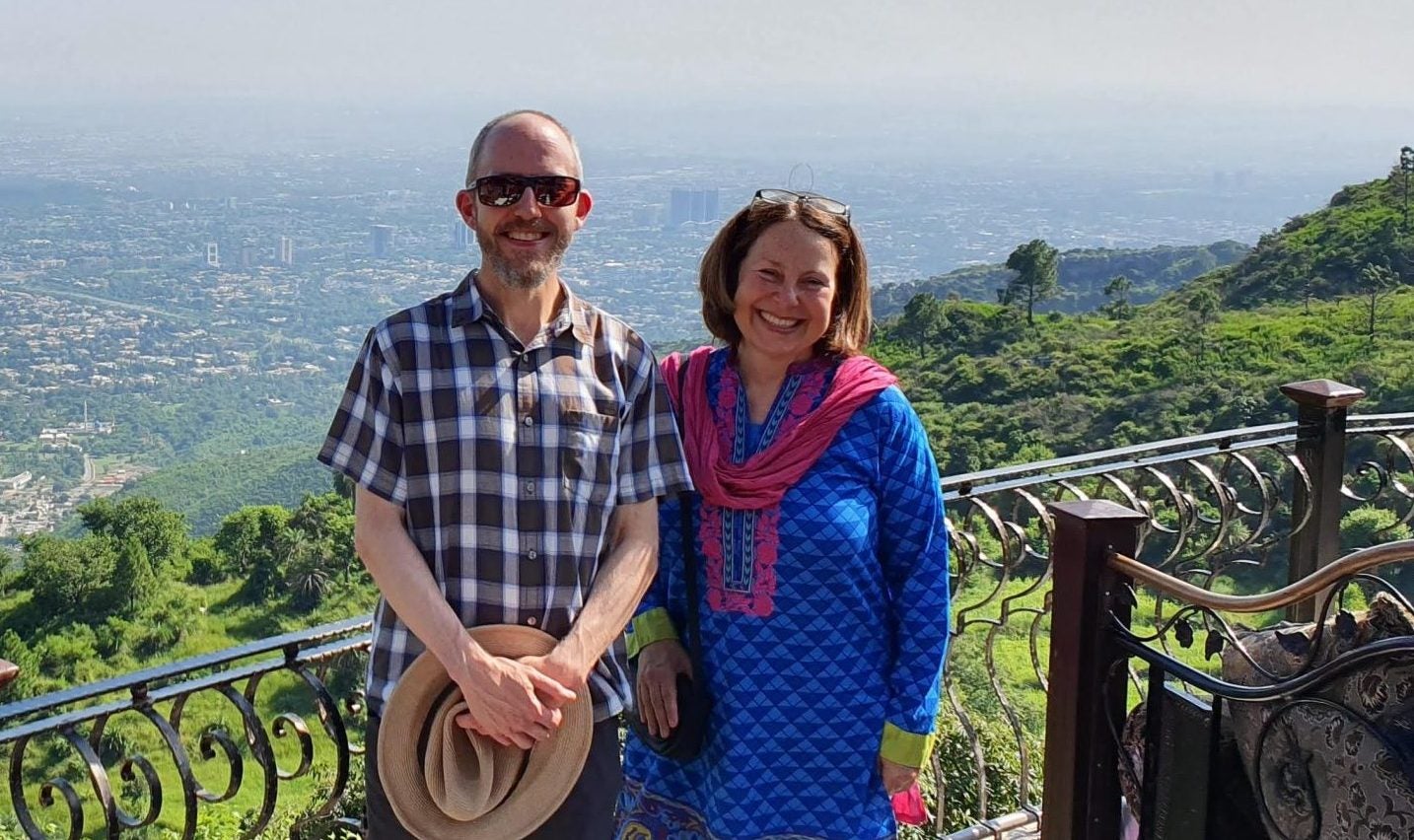 Specialist Andy Halvorsen and Trish Pashby in Pakistan