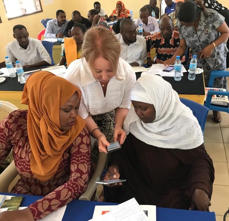 Specialist Lee Anne McIlroy with participants in Tanzania
